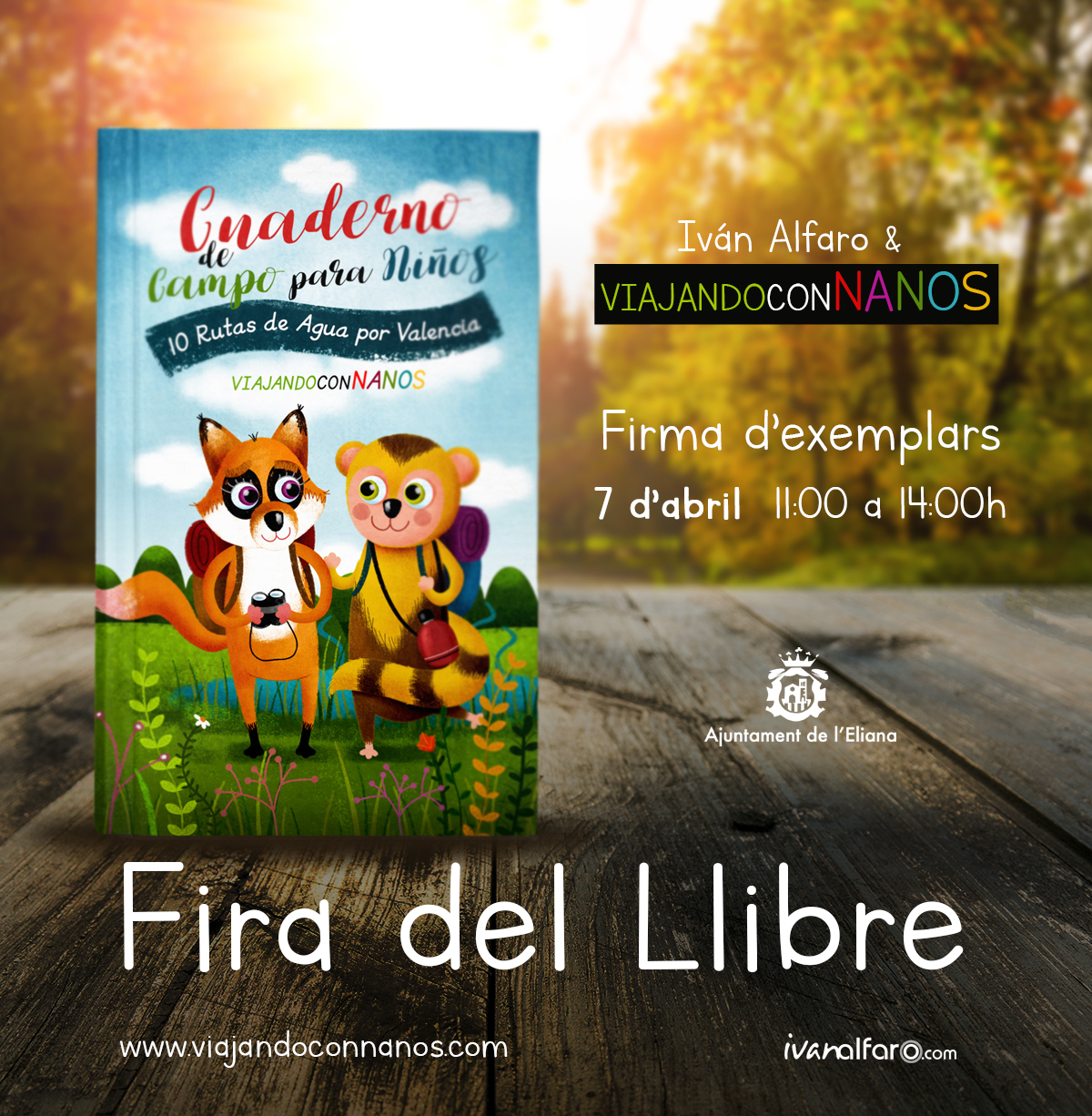 Wooden table in forest